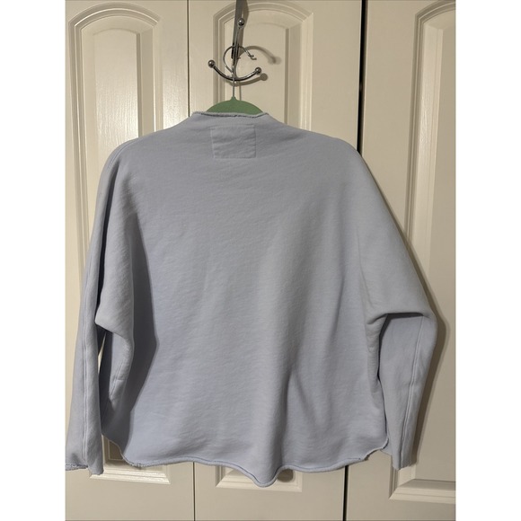Frank & Eileen Effie Long Sleeve Funnel Neck Sweatshirt Ice Blue Small Cottage - Picture 3 of 4